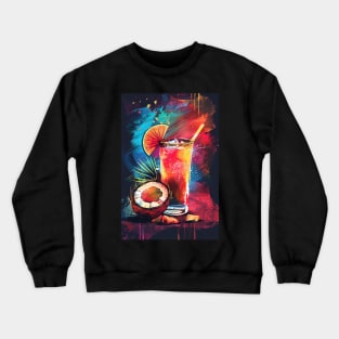 beautiful alcoholic cocktail bar exotic with fruits Crewneck Sweatshirt